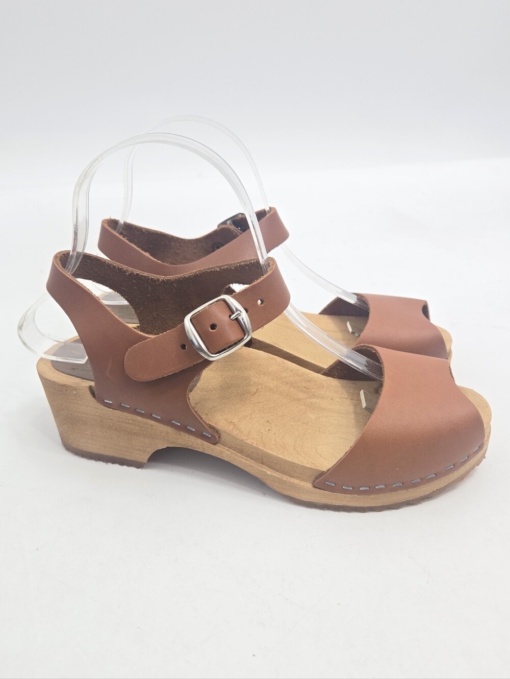 MIA Brown Leather Clog Sandals